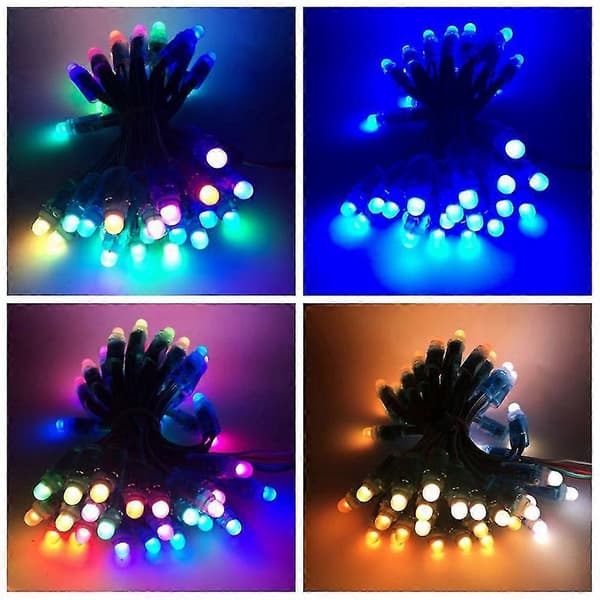 50kpl 4m/6,5 metrin Dc5v Ws2811 täysväri Led Pixel -valomoduuli 12mm 10cm johdot Ip68 vedenpitävä Rgb
