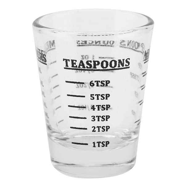 Liten glasmätkopp Oz / Ml / Tesked / Matsked 4 Skalor 1oz 30ml Köksverktyg