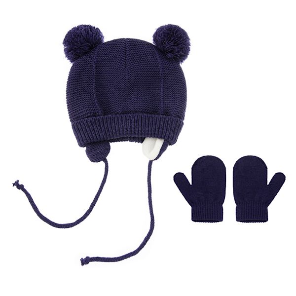 1 set Baby Hat Cute Bear Toddler Earflap Beanie Warm för hösten