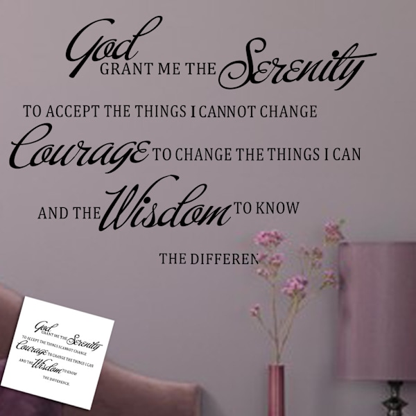Grant ME The Serenity Prayer Raamatun Lainaus Vinyyli Seinätarra