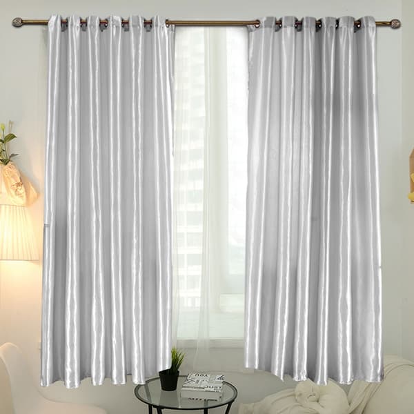 Elegant Moderne Samtids Vindusbehandling Gardin, Solid Faux Silke 2 Panel Draperinger for Stue og Bad, Reduserer Utvendig Støy og Skaper