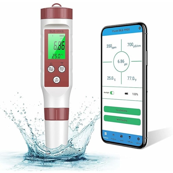 Dubbelkopplingsprob, Digital pH-mätare - Din följeslagare för hydroponisk framgång med pålitlig vattenkvalitetsanalys, som erbjuder oöverträffad precision