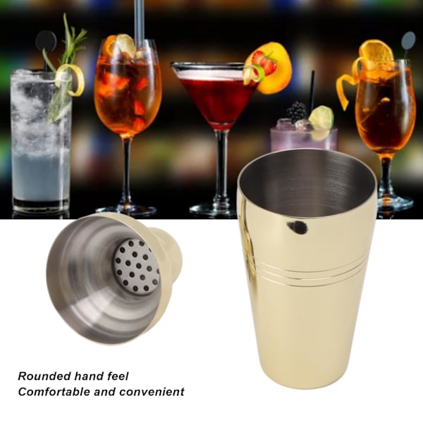Cocktail Shaker 304 Rostfritt Stål Mixer Drink Shaker för Hem Bartending Kit Bar Verktyg 510ml Guld
