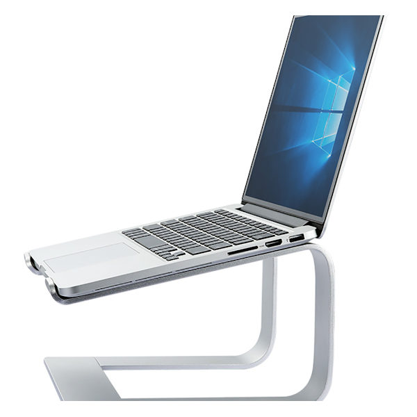 Laptop Stativ - Ergonomisk Laptop Holder til Skrivebord, Notebook Stativ, Kompatibel med de fleste 10-15,6 tommer Laptops, sølv