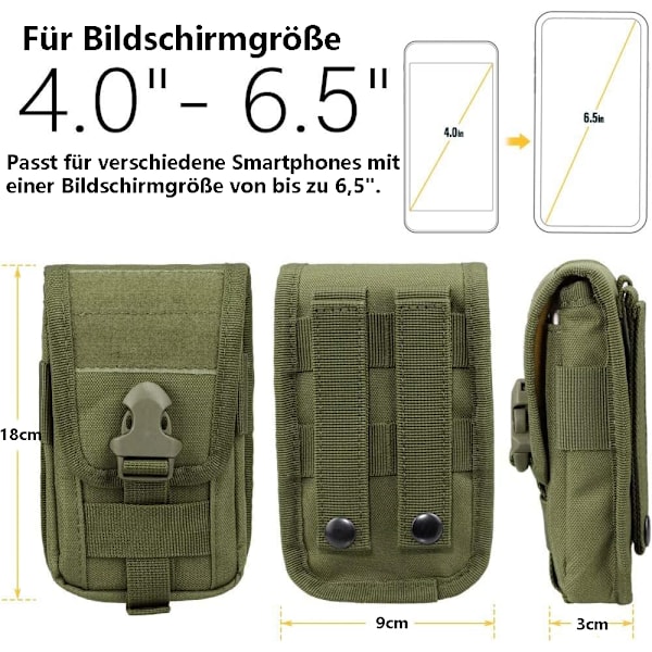 2 kpl Taktiset Puhelinpussi Älypuhelimen Kotelo - ACU Camo