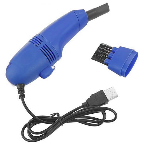 USB Mini Dammsugare Låg Ljud Stor Kapacitet Bärbar Tangentbordsrengörare för Dator TangentbordBlå