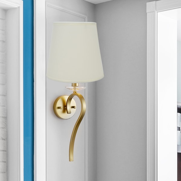 2 st inomhuslampskärmar i europeisk stil tygskärm för E14-kronljus bordslampa golvlampaPX17 beige