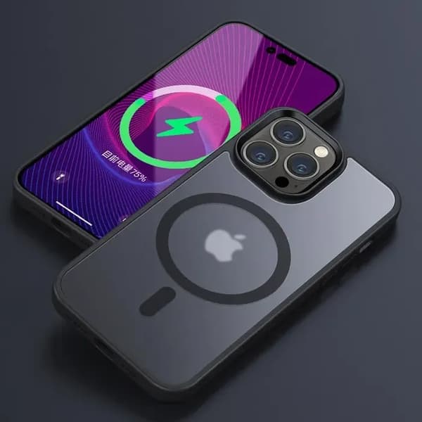 Magnetisk etui til iPhone 14 plus (sort) — Magnetisk design, ridsefast og stødsikkert