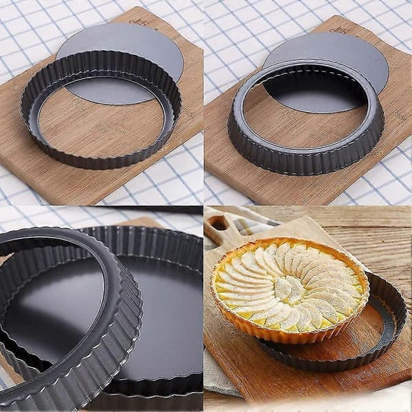 2 Pakke 25 cm Non-stick Terteform med Løs Bunn, Terteform, Rund Quicheform