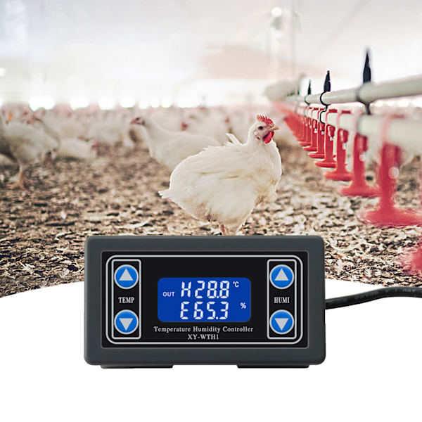 XYWTH1 Digital LCD Temperatur- og Fuktighetsregulatorindikator for Inkubasjon Oppdrett Drivhus