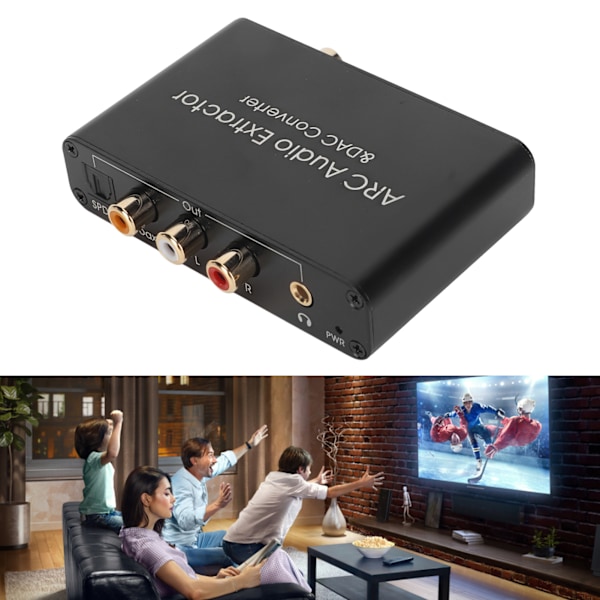HD Output ARC Lyduttrekker 192KHz Optisk SPDIF 3,5 mm Hodetelefonport Digital Analog Lydkonverter for Hjemmekino TV