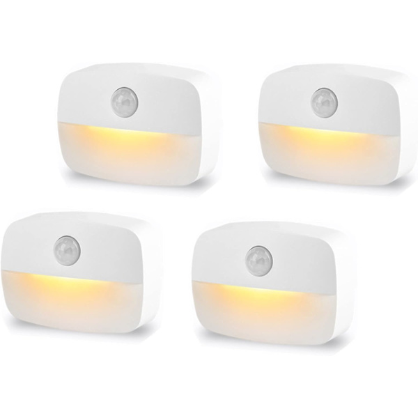 4-pack inomhusrörelsesensorlampor, rörelsesensor nattlampa, 3