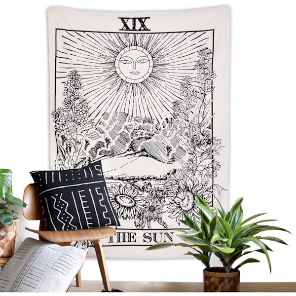 Tarot-tapet The Moon The Star The Sun Tapestry Medieval Europ