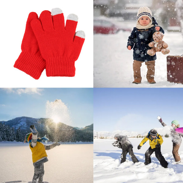Höst och vinter vintertålig ull enfärgad halkfri finger