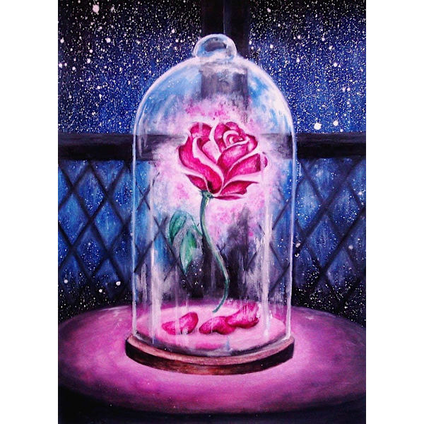 Rose DIY 5D Diamantmålning Full Set, Kristall Rhinestone Embroi