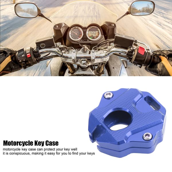 Motorcykel Nøgle Skal CNC Metal Solid Stilfuld Perfekt Pasform Erstatning for CB650R CBR650R 2020+ (Sort) blue