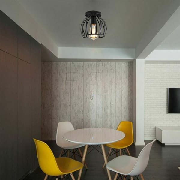 Moderne jernmetalbur loftslampe, krystallysekrone planmontering forbedrer elegant appel til ethvert rum