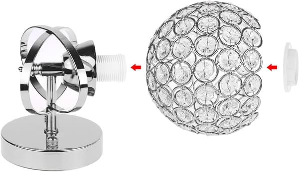 Veggmonterte lamper, solid lampe med glitrende finish, brede bruksområder for stue, bad, soverom og gang (sølv)