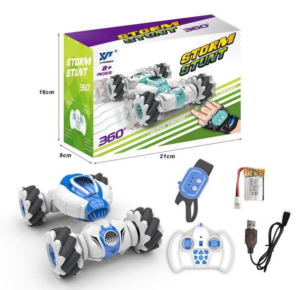 Rc Stuntbil Fjärrkontroll Klocka Gest Sensor Deformerbar Elbil