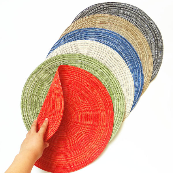 Tvättrbara ovala placemats halkfria värmebeständiga flätade matsal