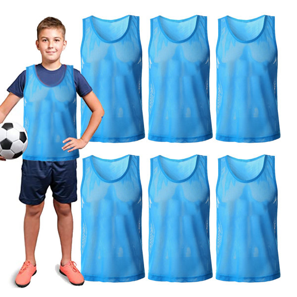 Blå Pinnies Fotballvest for Sport Fotball Mesh Basketball