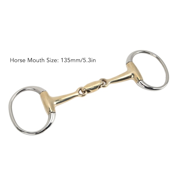 135mm Heste Ring Snaffle Bit Rustfritt Stål og Kobber Hengsel Hest Løst Ring Snaffle for Utendørs Gaver