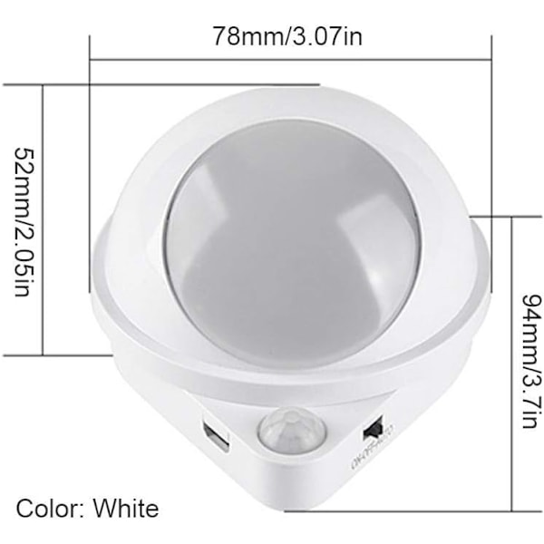 Trådlös Väderbeständig LED-lampa, 360-graders Kula för Flexibel Riktad Belysning, PIR-rörelsesensor Säkerställer Pålitlig Aktivering