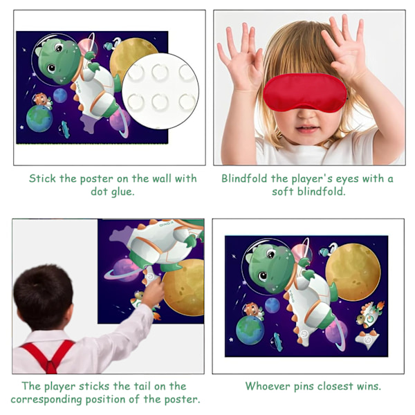 Dinosaurie-affisch Blindfold Party Game