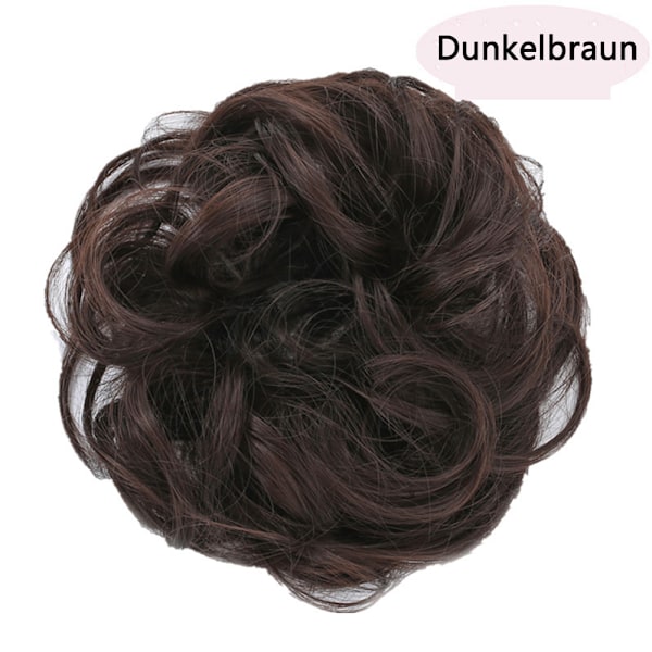 2-delad hårförlängning med elastiskt band, chignon-hårförlängning lockigt hår elastiskt med håruppsättningar hårförlängning messy bun hårförlängningar för damer flickor