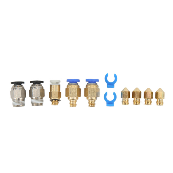 Monterad Hotend-kit för Ender 3 med Pneumatiska Kopplingar, Termistor, Uppvärmningselement, MK8-Munstycke
