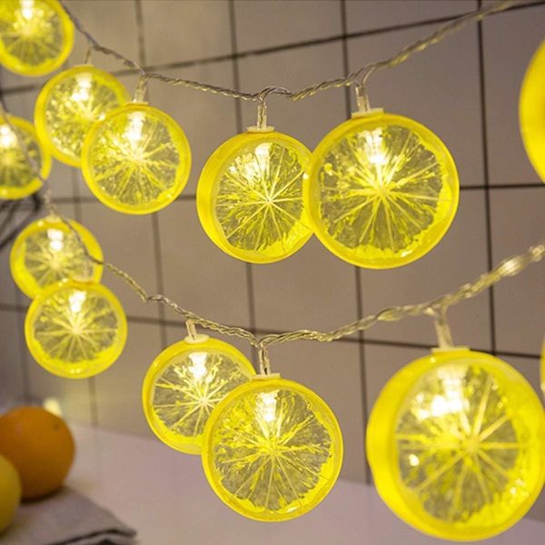 Frukt Citron Skiva Ljusslingor LED Blinkande Slinga Batteri Powe