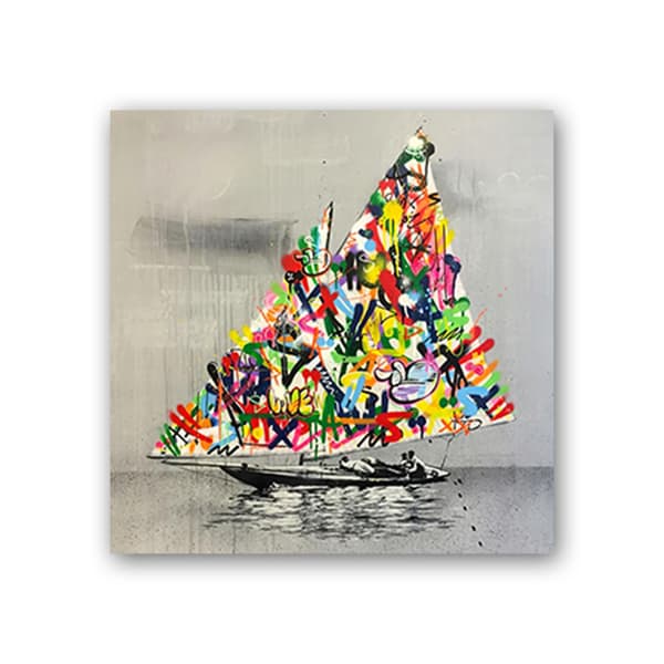 Lerret Seilbåt Bakgate Kunst Graffiti Lerret Kunst Dekor Ca