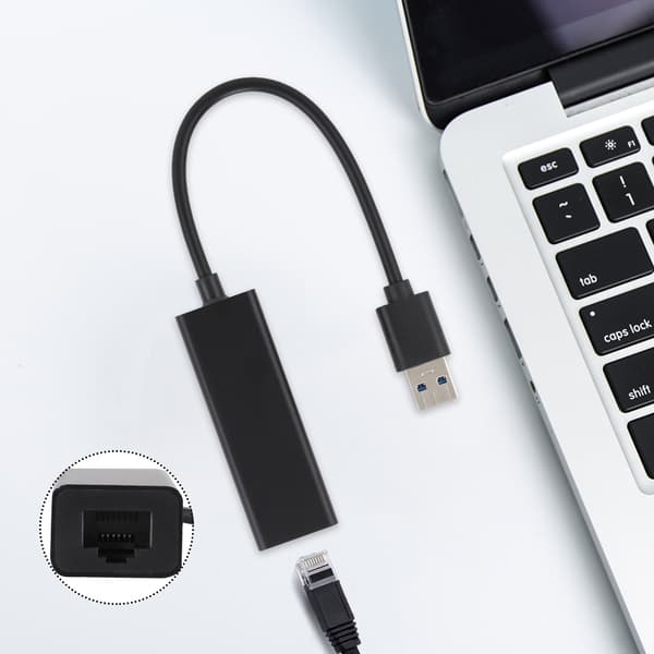 USB 3.0 til Ethernet RJ45 Gigabit Nettverkskort for Switch Wii Wii U