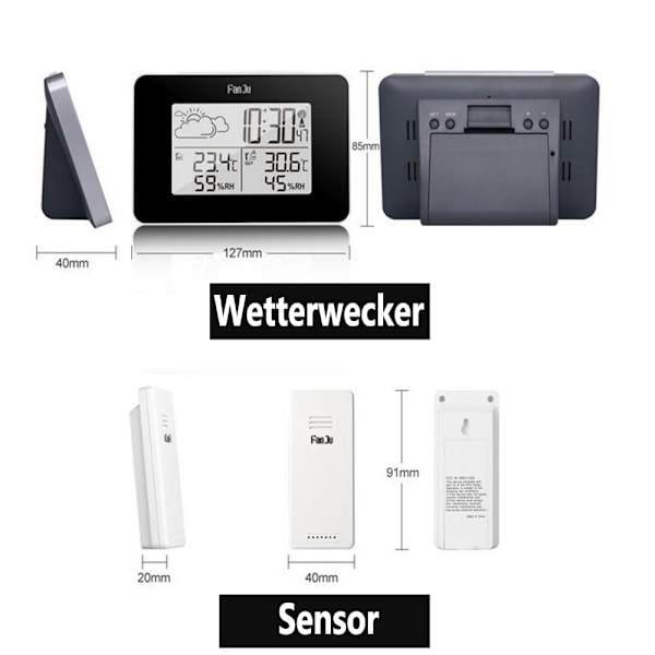 Smart Väderprognosstation, Färgprognos med Inomhus- och Utomhustermometer, Hög Stabilitet och Precision, Digital Klocka, Låg Strömförbrukning,
