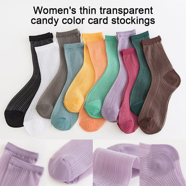 Damestrømper, 10 par tynne nylon ankelsokker, transparente