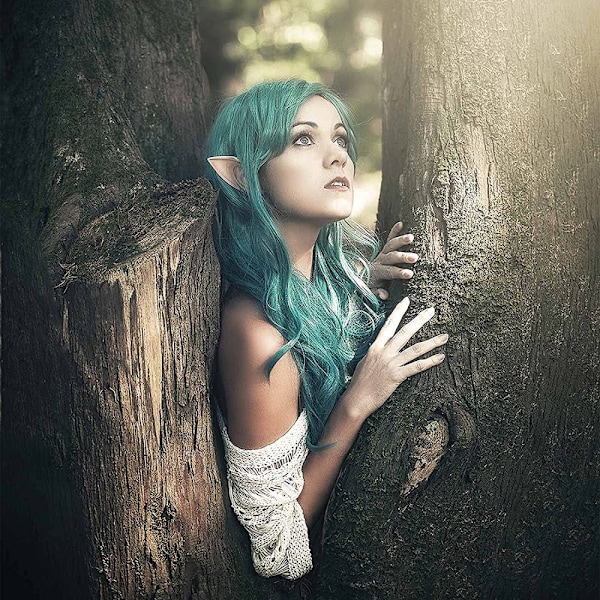 Återanvändbara Tvättbara Cosplay Älv Pixie Alv Öron, Lättburna Mjuka Spetsiga Öron, Perfekt för Halloween Jul Kostymtillbehör,