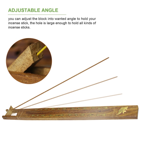 Bambu trä rökelsehållare för pinnar med justerbar vinkel, Inc