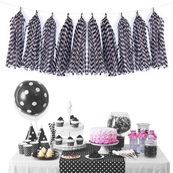 30 stk Papirfrynse Garnityr DIY Hengende Stripe Papir