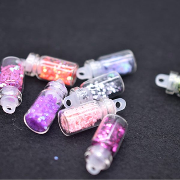 48 Flaskor/Box DIY Nagelharts Glitter Paljetter Kristall UV Epoxi Smycken Tillverkning Form Fyllmedel 3D Nagelkonst Tips Dekoration(Flerfärgad)
