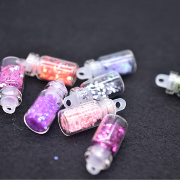 48 flaskor/låda DIY Nagelharts Glitter Paljetter Kristall UV Epoxi Smycken Tillverkning Form Filler 3D Nail Art Tips Dekoration (Flerfärger)