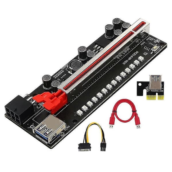 1kpl Pcie Riser -kortti V011 Pro Plus Pci E Express Gpu 1x - X16 -adapteri Usb3.0 Virtajohto Videolle