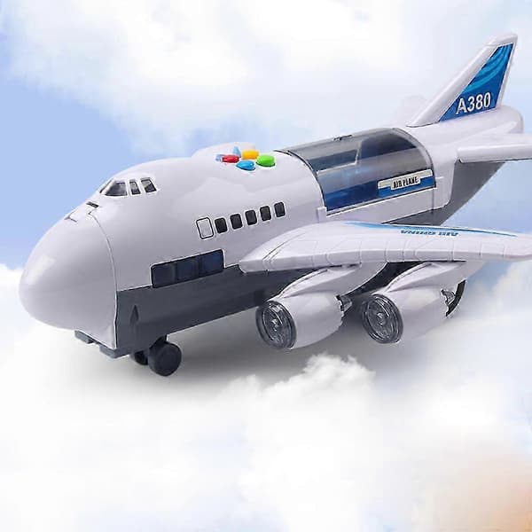 Musik Ljus Simulering Spår Tröghet Barnleksak Flygplan Stor Passagerarflygplan Barnflygplan Leksaksbil Gratis Gåva Karta Random 6Pcs cars