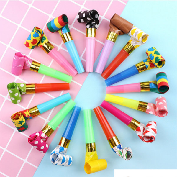 20 Pieces Colorful Party Whistles, Horns Noisemakers, Party Blowers Whistles, Colourful Plastic Loot Filler Noise Toy for Birthdays, Kids, Weddings, G
