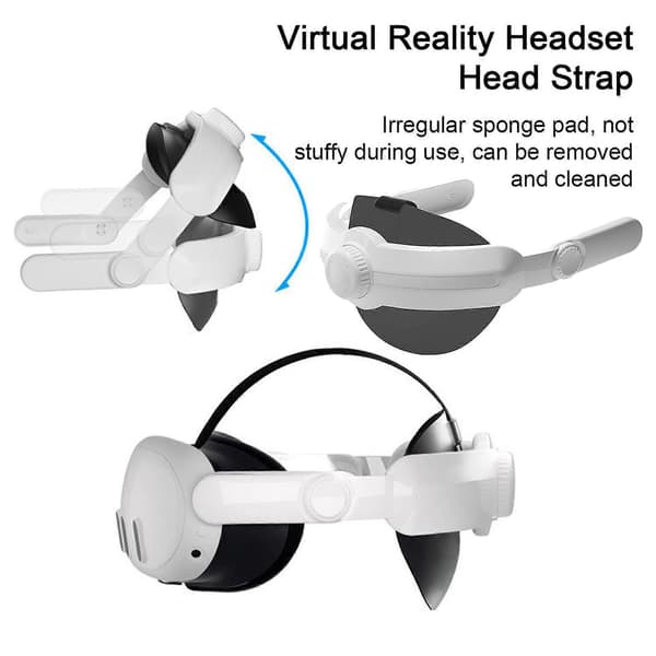 Erstatning for hodebånd til Virtual Reality-hodesett, ergonomisk design, justerbar VR-hodesettstropp for Oculus Quest 3