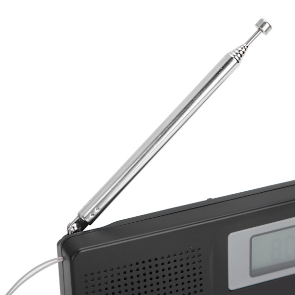 CS‑106 Full Band Radio Mini FM/AM/SW/MW Mottaker med Digital Klokke og Øretelefon