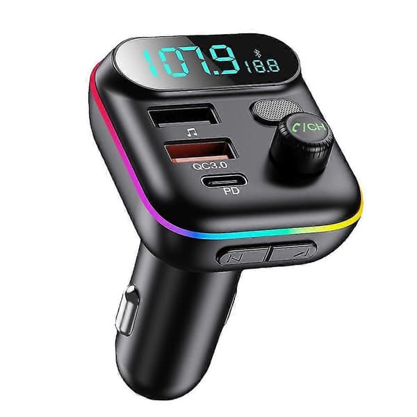 Tandadadapter til bil FM-sender biladapter Type-c Pd+qc3.0 Hurtig Usb Charr, Håndfri C