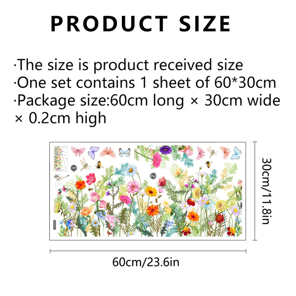 Blommor Fjärilar Väggdekaler-Blommiga Väggdekaler-Väggkonstdekaler för Barn Sovrum Barnkammare Klassrum