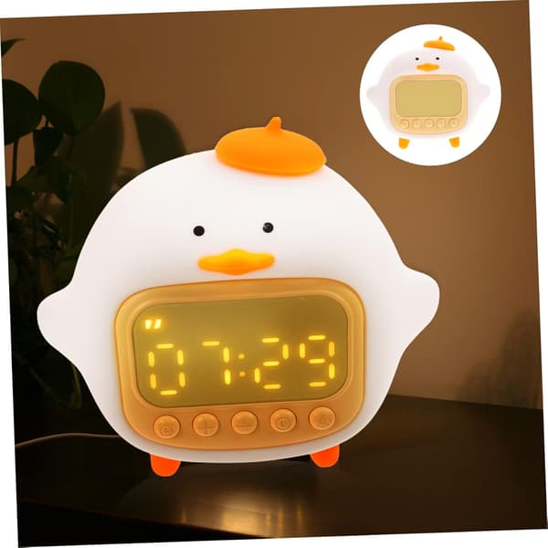 1 set vit kramanka alarmklocka digital klocka enkel alarmkl