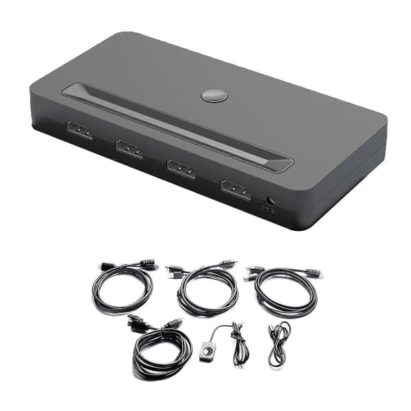 4k 30hz Kvm -kompatibel/usb-deling 4 ind 1 ud Ser Videoskærm S Splitter
