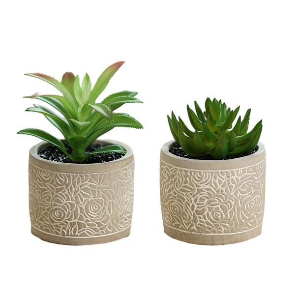 2 stk. kunstige sukkulenter bonsai kreative små ornamenter